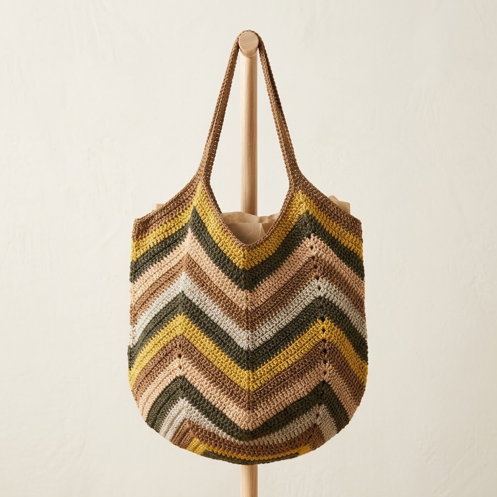 ნაქსოვი ჩანთა შემოდგომის ფერებში